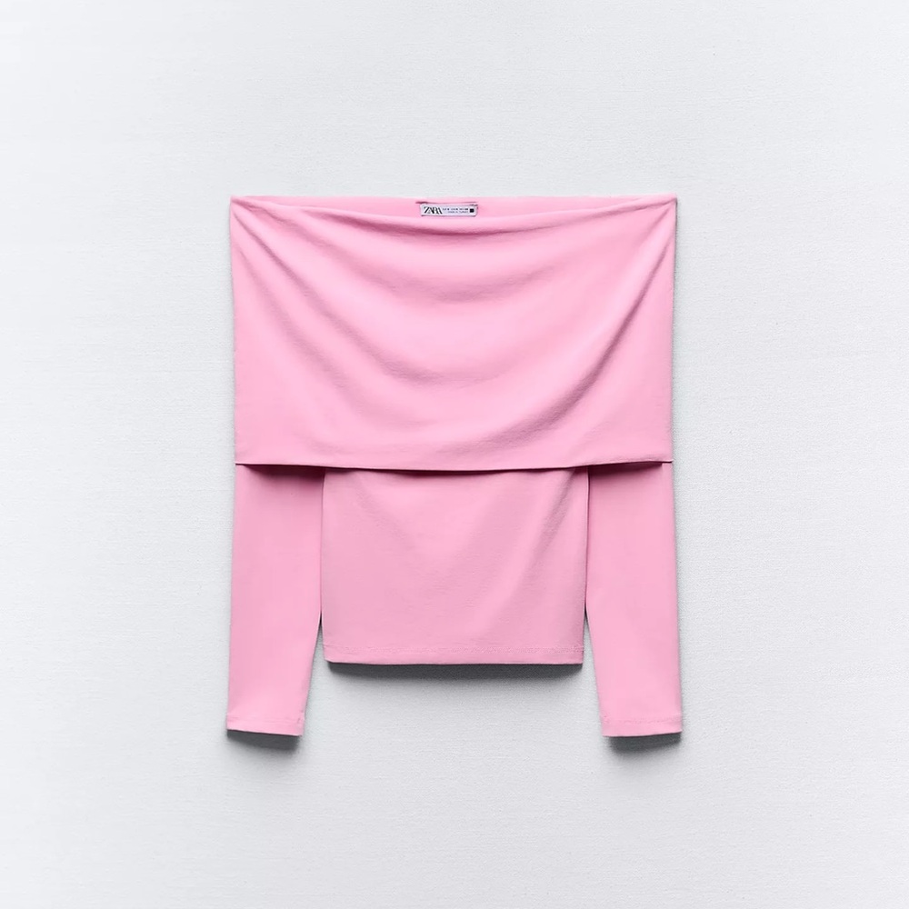 Zara polyamide off the- shoulder top